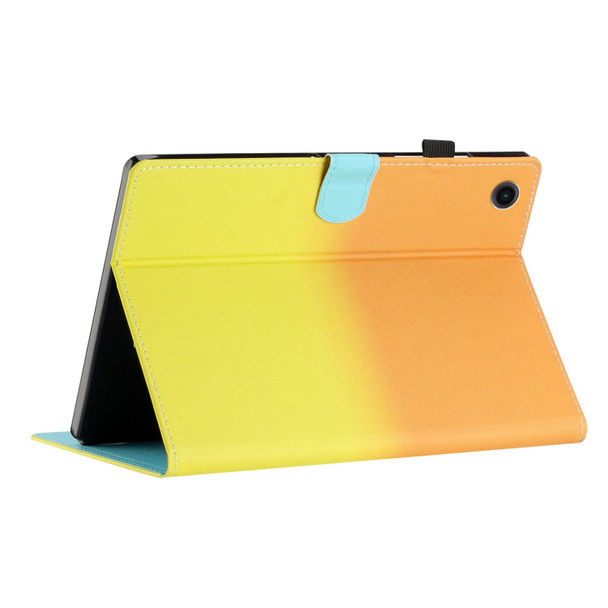 For Samsung Galaxy Tab A7 2020 T500 / T505 Stitching Gradient Leatherette Tablet Case(Orange Yellow)