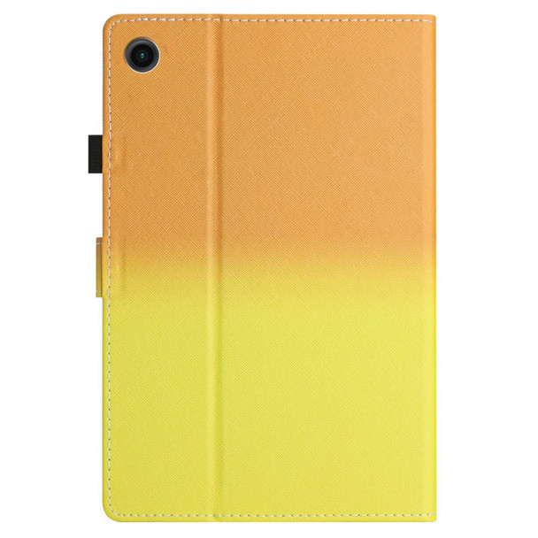 For Samsung Galaxy Tab A7 2020 T500 / T505 Stitching Gradient Leatherette Tablet Case(Orange Yellow)