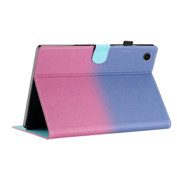 For Samsung Galaxy Tab A7 2020 T500 / T505 Stitching Gradient Leatherette Tablet Case(Blue Rose)