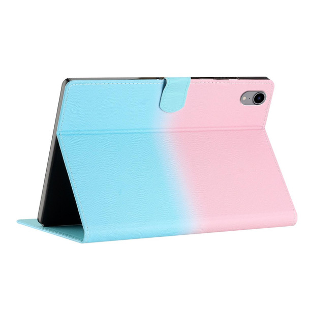 For iPad Pro 11 2018 / Air 2022/2020 Stitching Gradient Leatherette Tablet Case(Pink Blue)