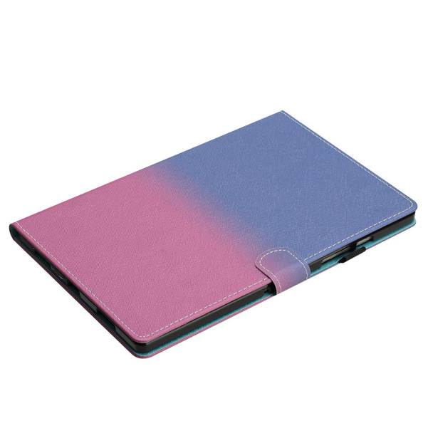 For iPad Pro 11 2018 / Air 2022/2020 Stitching Gradient Leatherette Tablet Case(Blue Rose)