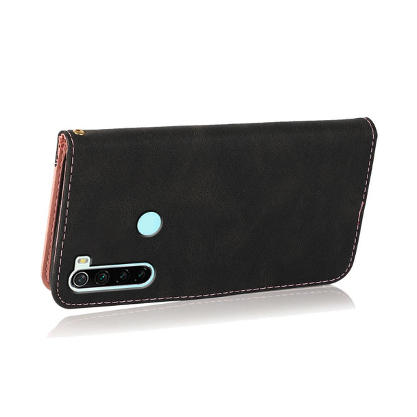 For Xiaomi Redmi Note 8 Dual-color Stitching Leather Phone Case(Black Rose Gold)