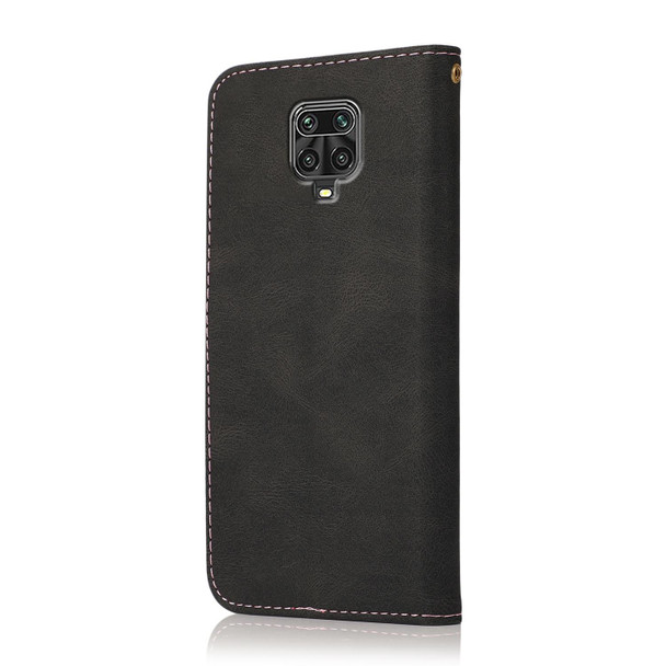 For Xiaomi Redmi Note 9 Pro Dual-color Stitching Leather Phone Case(Black Rose Gold)