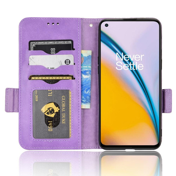 For OnePlus Nord 2 5G Symmetrical Triangle Leatherette Phone Case(Purple)