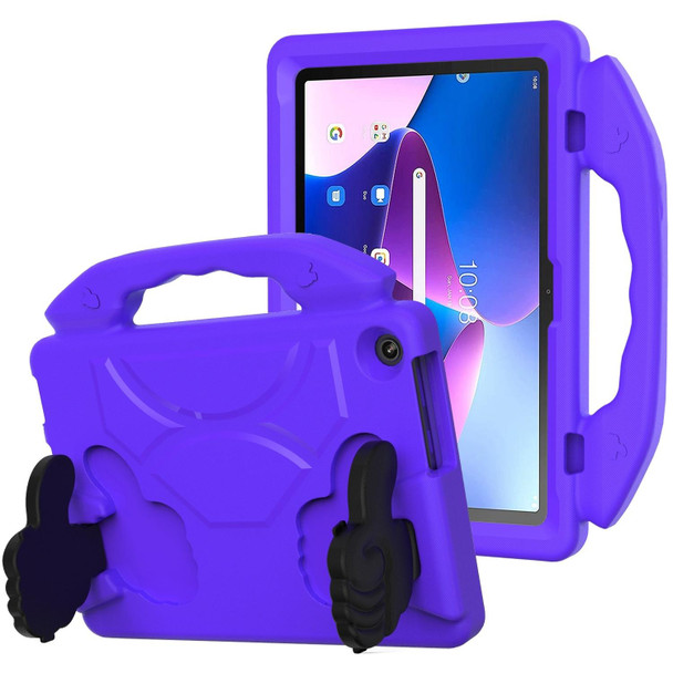 For Lenovo Tab M10 3rd Gen 10.1 TB-328 Thumb Bracket EVA Shockproof Tablet Case(Purple)