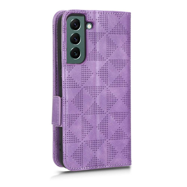 For Samsung Galaxy S21 5G Symmetrical Triangle Leatherette Phone Case(Purple)