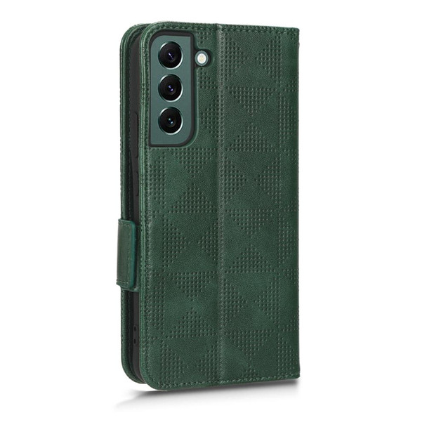 For Samsung Galaxy S21 5G Symmetrical Triangle Leatherette Phone Case(Green)