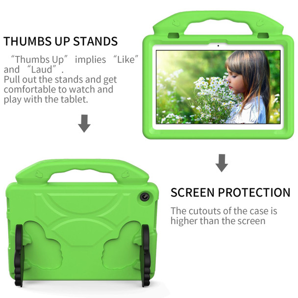 For Lenovo Tab M10 3rd Gen 10.1 TB-328 Thumb Bracket EVA Shockproof Tablet Case(Green)