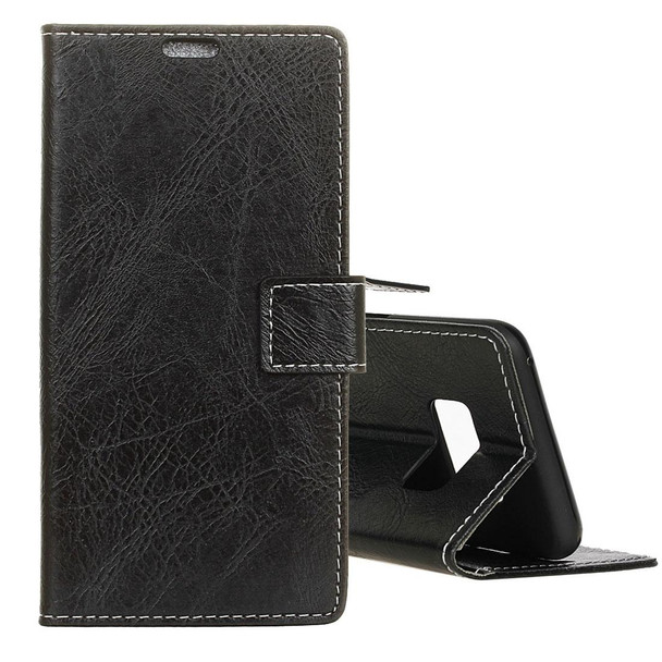 Retro Crazy Horse Texture Horizontal Flip Leather Case fore Galaxy S10e, with Holder & Card Slots & Photo Frame(Black)
