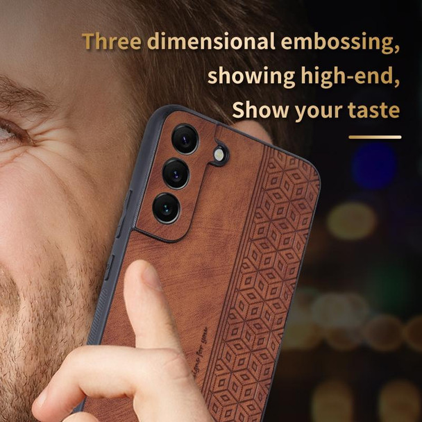 For Samsung Galaxy S21 FE 5G AZNS 3D Embossed Skin Feel Phone Case(Dark Green)