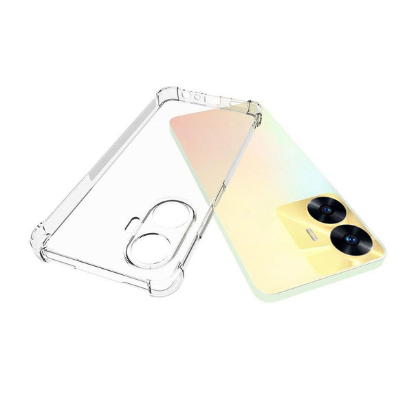 For Realme C55 Shockproof Non-slip Thickening TPU Phone Case(Transparent)