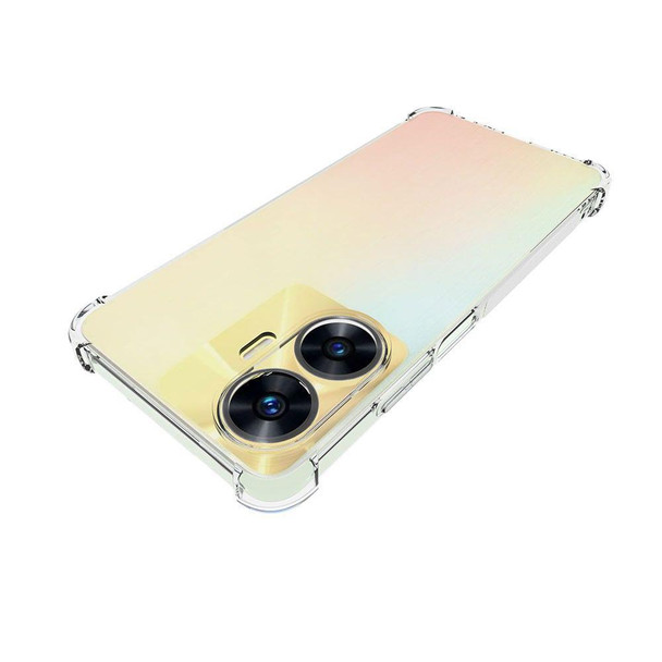 For Realme C55 Shockproof Non-slip Thickening TPU Phone Case(Transparent)