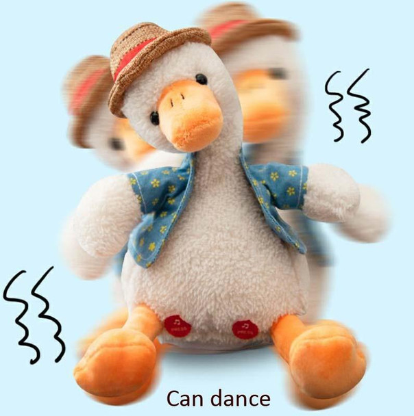 Repeat Duck Tricky Duck Learn Talking Singing Plush Duck Toy, Style:Remote Control+Recording