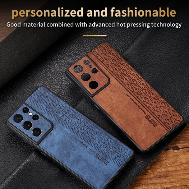 For Samsung Galaxy S21 Ultra 5G AZNS 3D Embossed Skin Feel Phone Case(Dark Green)