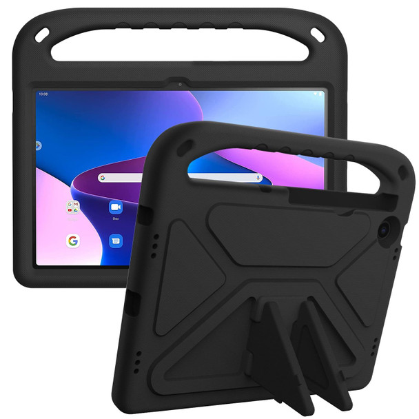 For Lenovo Tab M10 Plus 10.6 3rd Gen 2022 Handle EVA Shockproof Tablet Case with Holder(Black)
