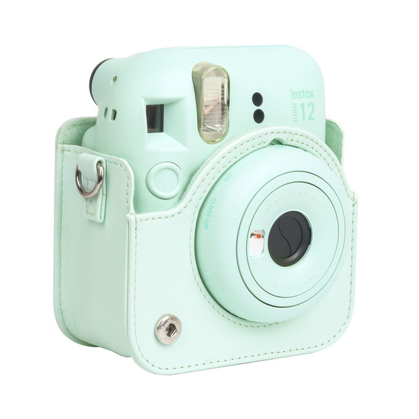 For FUJIFILM instax mini 12 Full Body Leatherette Case Camera Bag with Strap (Green)