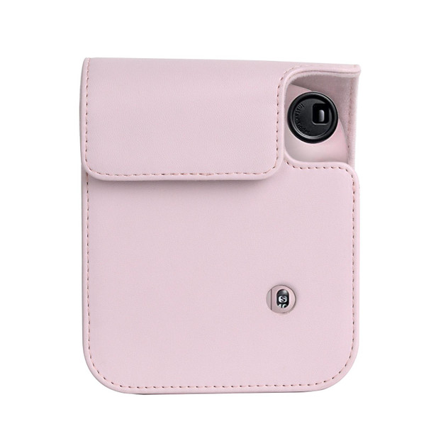 For FUJIFILM instax mini 12 Full Body Leatherette Case Camera Bag with Strap (Pink)