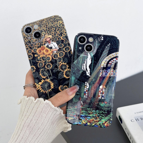 For iPhone X / XS Precise Hole Glossy PC Phone Case(Sunset)