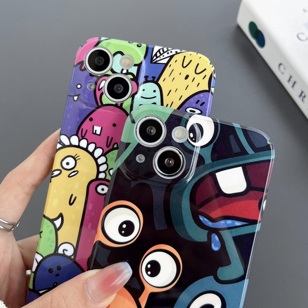 For iPhone XR Precise Hole Glossy PC Phone Case(Color Monster)