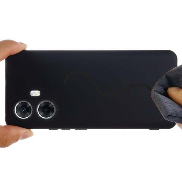 For Realme 10 Pro+ 5G Pure Color Liquid Silicone Shockproof Phone Case(Black)