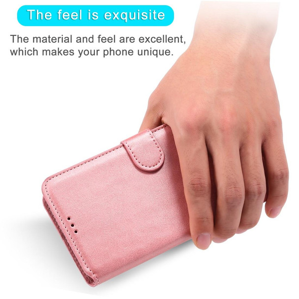 iPhone 12 mini Classic Calf Texture PU + TPU Horizontal Flip Leather Case, with Holder & Card Slots & Wallet(Rose Gold)