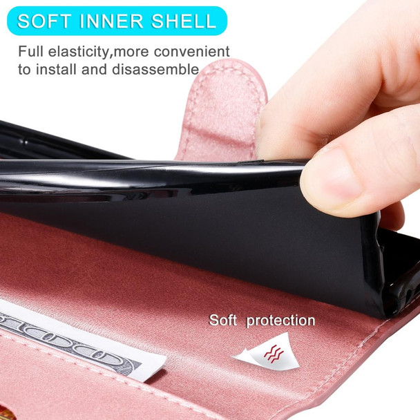 iPhone 12 mini Classic Calf Texture PU + TPU Horizontal Flip Leather Case, with Holder & Card Slots & Wallet(Rose Gold)