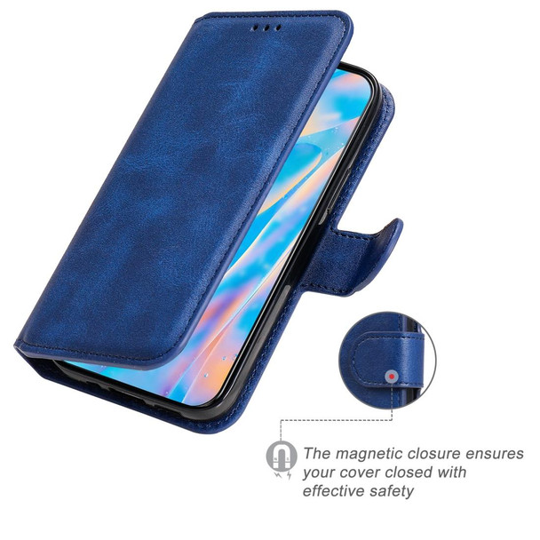 iPhone 12 mini Classic Calf Texture PU + TPU Horizontal Flip Leather Case, with Holder & Card Slots & Wallet(Blue)