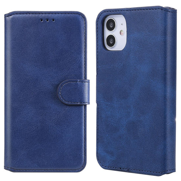 iPhone 12 mini Classic Calf Texture PU + TPU Horizontal Flip Leather Case, with Holder & Card Slots & Wallet(Blue)