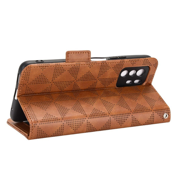 For Xiaomi Redmi Note 10 Pro 5G / Poco X3 GT Symmetrical Triangle Leather Phone Case(Brown)