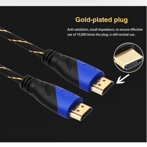 1.8m HDMI 1.4 Version 1080P Woven Net Line Blue Black Head HDMI Male to HDMI Male Audio Video Connector Adapter Cable