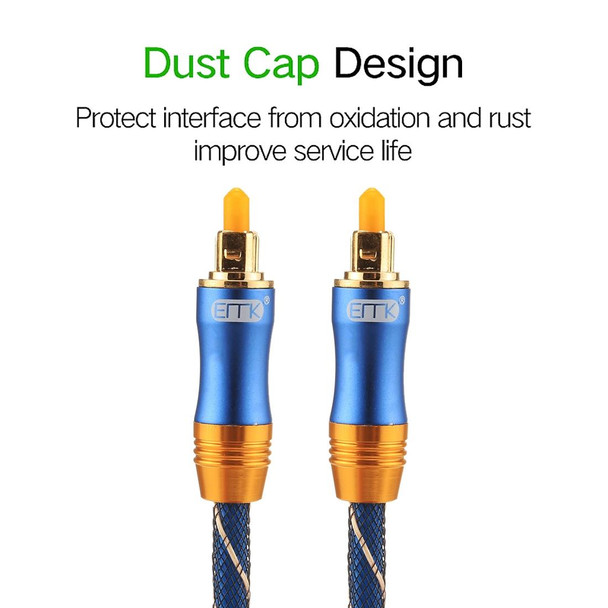 EMK LSYJ-A 2m OD6.0mm Gold Plated Metal Head Toslink Male to Male Digital Optical Audio Cable