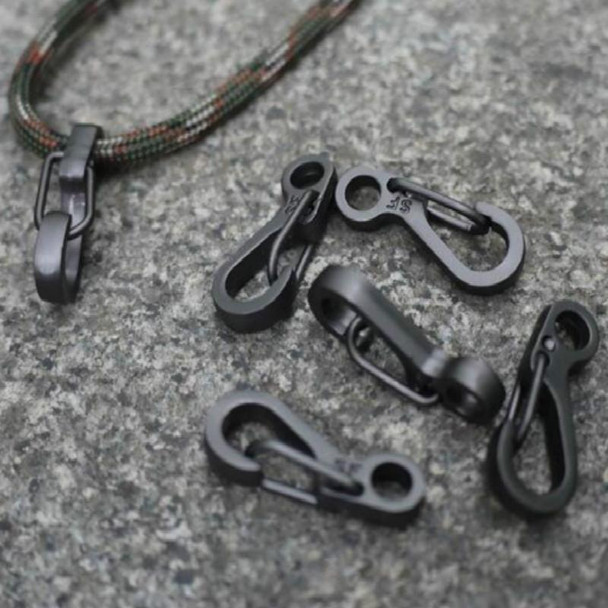 10 PCS SF Version Simple Mini Spring Hanging Buckle Keychain Buckle, Suitable for within 5mm Umbrella Rope(Silver)
