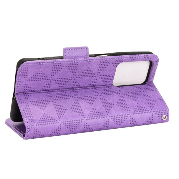 For Xiaomi 11T / 11T Pro Symmetrical Triangle Leather Phone Case(Purple)