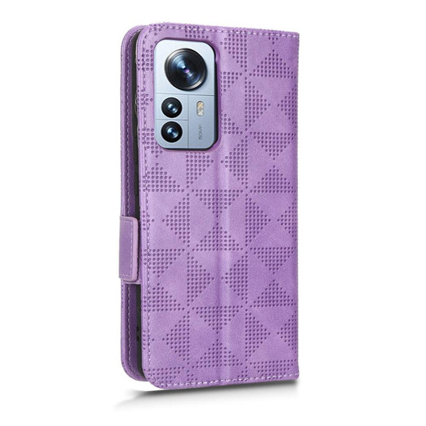 For Xiaomi 12 Lite Symmetrical Triangle Leather Phone Case(Purple)