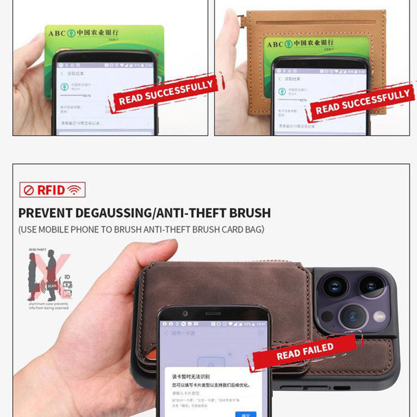 For Samsung Galaxy A13 4G/5G Skin Feel Dream Anti-theft Brush Shockproof Portable Skin Card Bag Phone Case(Coffee)