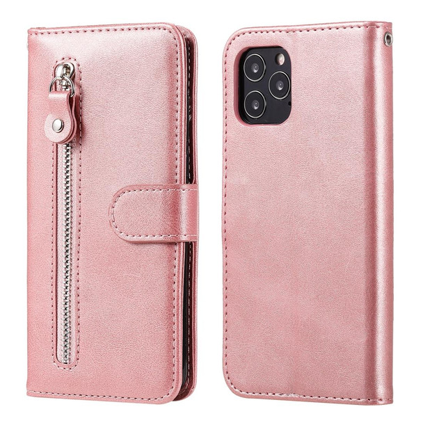 iPhone 12 mini Pro Fashion Calf Texture Zipper Horizontal Flip Leather Case with Stand & Card Slots & Wallet Function(Rose Gold)