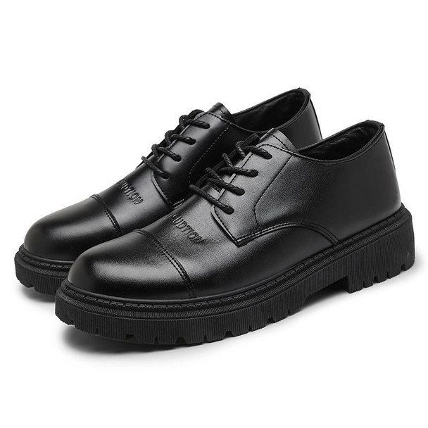 ENLEN&BENNA YC8865 Casual Leatherette Shoes Men Thick Bottom Increase Simple Shoes, Size: 42(Black)