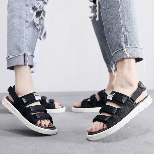 Summer Slippers Dual-purpose Beach Shoes Men Sandals, Size: 41(Black+White)