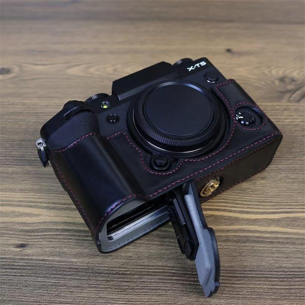 For FUJIFILM X-T5 1/4 inch Thread PU Leatherette Camera Half Case Base (Black)