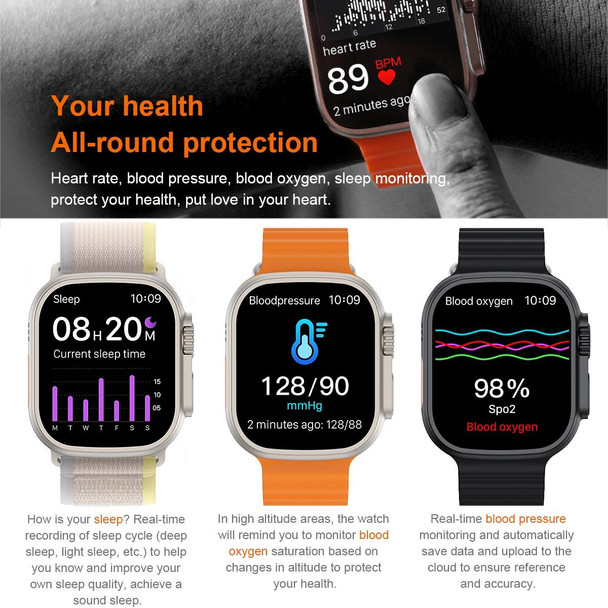 Q8 Ultra 1.96 inch TFT Screen Smart Watch, Support Heart Rate / Blood Pressure Monitoring(Orange)