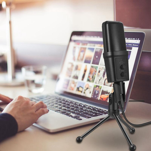 Yanmai SF-970 Professional Condenser Sound Recording Microphone with Tripod Holder & USB Cable , Cable Length: 1.8m(Black)