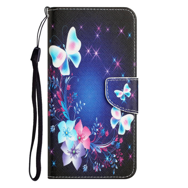 For Xiaomi Redmi 12C Colored Drawing Leather Phone Case(Butterfly)