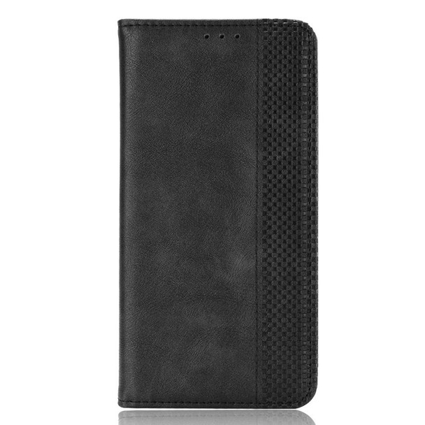 For ZTE Blade A32 Magnetic Buckle Retro Texture Leather Phone Case(Black)