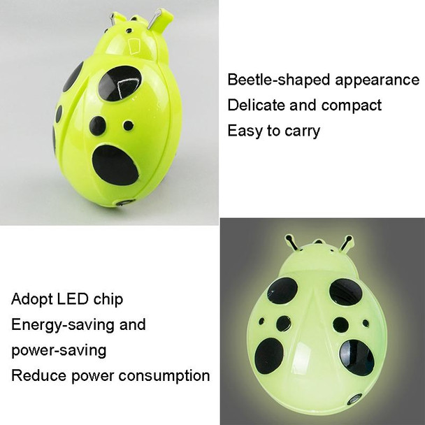A62 Beetle Shape LED Night Light Plug-in Intelligent Light Control Sensor Light, Plug:AU Plug(Green)
