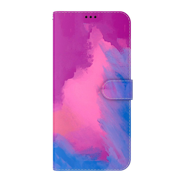 For Samsung Galaxy A24 4G Watercolor Pattern Flip Leatherette Phone Case(Purple Red)