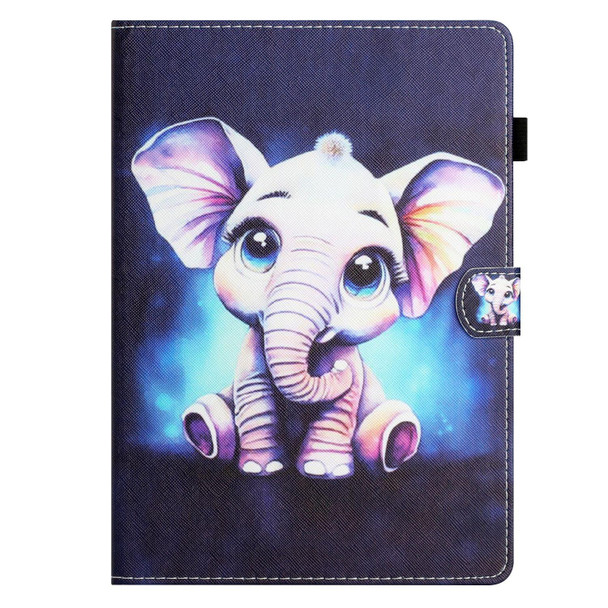 For Lenovo Tab M10 HD Gen 2 Coloured Drawing Stitching Smart Leatherette Tablet Case(Elephant)
