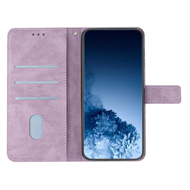 For Samsung Galaxy A24 4G Mandala Embossed Flip Leatherette Phone Case(Purple)