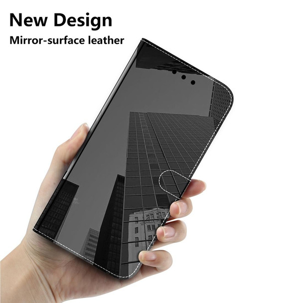 For Motorola Moto E13 Imitated Mirror Surface Leatherette Phone Case(Black)