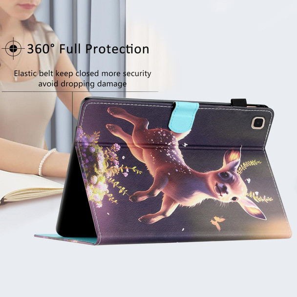 For Samsung Galaxy Tab A7 10.4 2020 T500/T505 Coloured Drawing Stitching Smart Leatherette Tablet Case(Deer)