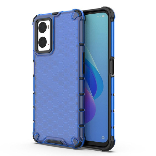 For Realme 10T Shockproof Honeycomb Phone Case(Blue)